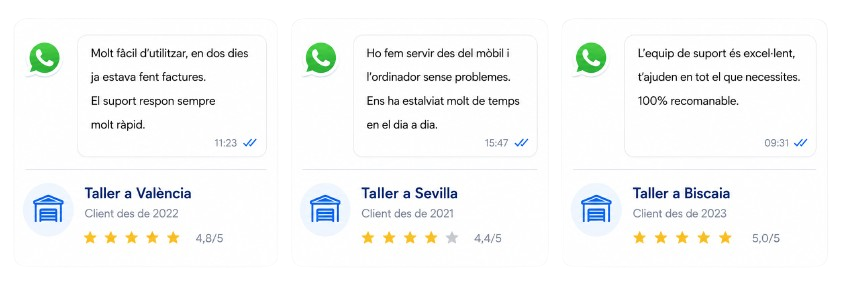 Opinions reals de tallers mecànics que utilitzen TallerMatic