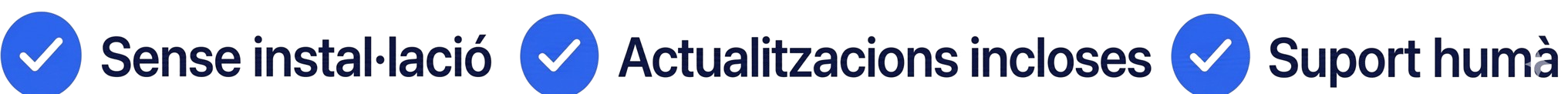 Sense instal·lació. Actualitzacions incloses. Suport tècnic humà