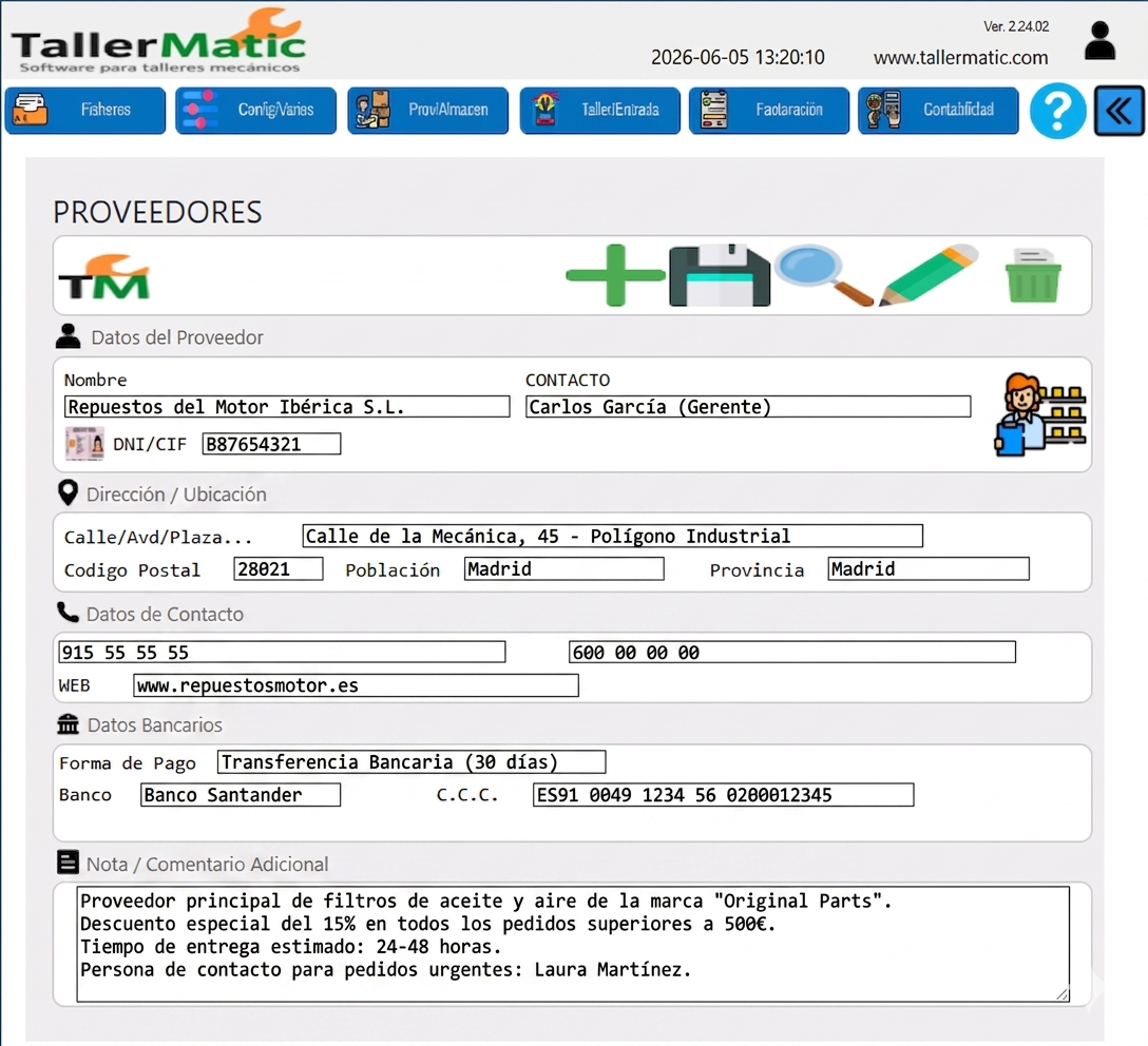 Gestión de proveedores y compras 