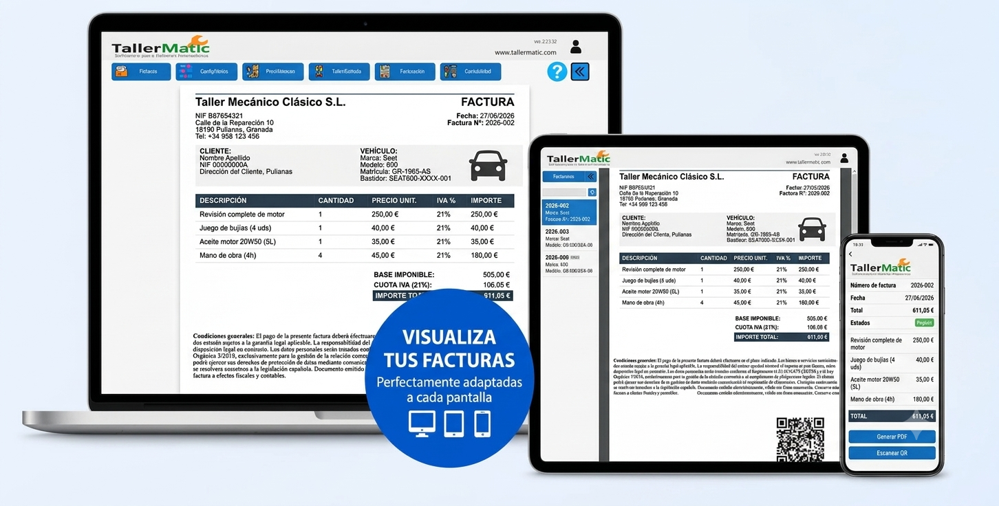 Facturación con VeriFactu en TallerMatic